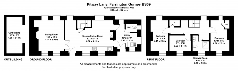 Floorplan for Farrington Gurney, Bristol, Somerset