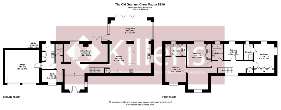 Floorplan for Chew Magna, Bristol, Somerset