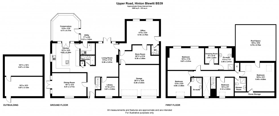 Floorplan for Hinton Blewett, Bristol, Somerset