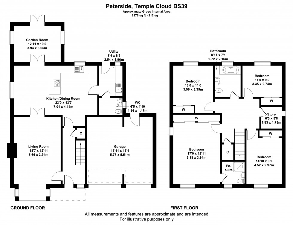 Floorplan for Temple Cloud, Bristol, Somerset