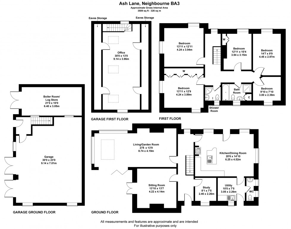 Floorplan for Neighbourne, Oakhill, Somerset