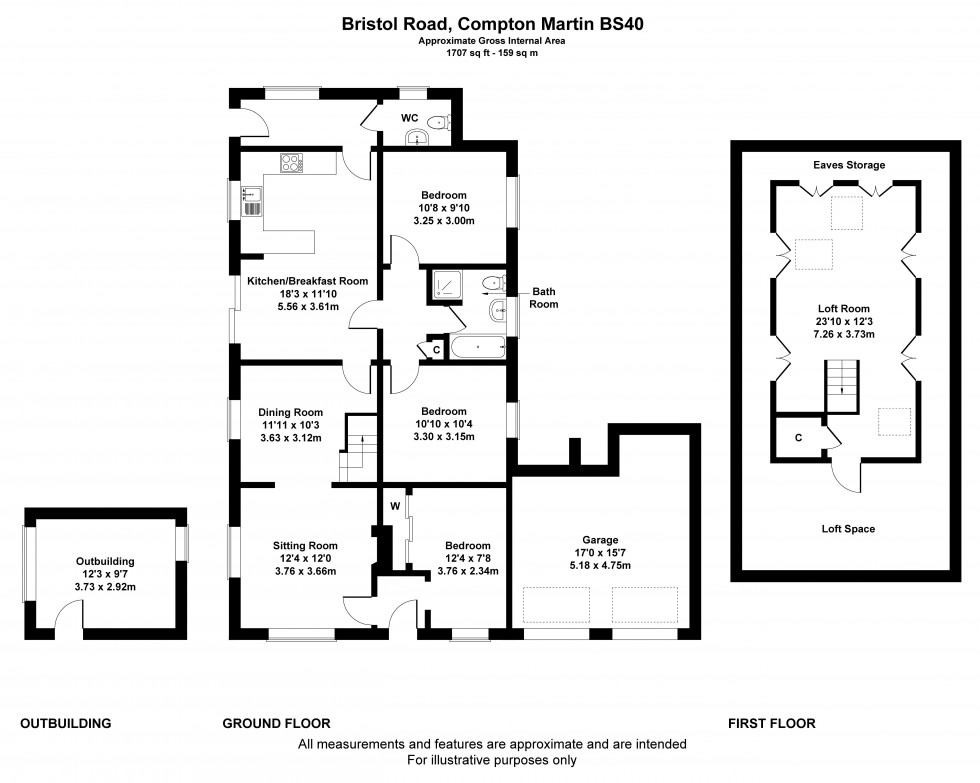 Floorplan for Compton Martin, Bristol, Somerset