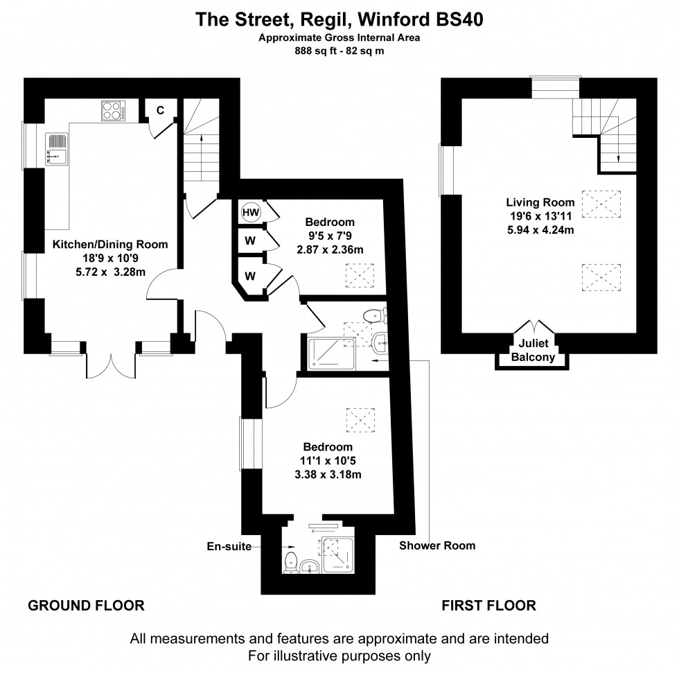 Floorplan for Regil, Winford, Bristol