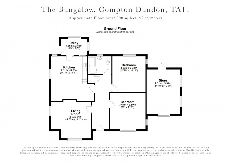Floorplan for Compton Dundon, Somerton, Somerset