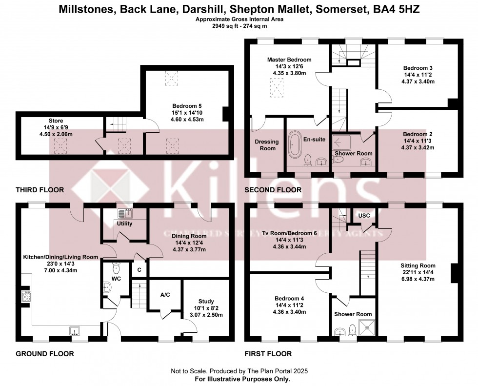 Floorplan for Darshill, Shepton Mallet, Somerset