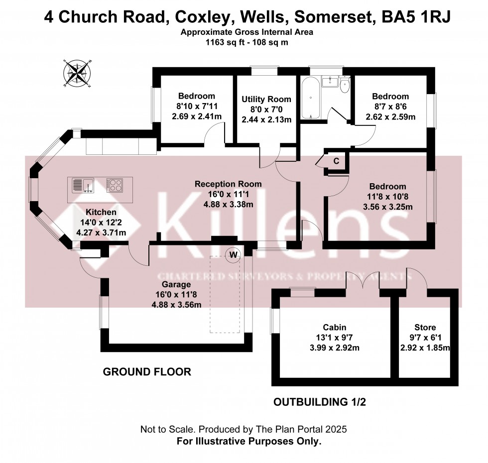 Floorplan for Coxley, Wells, Somerset