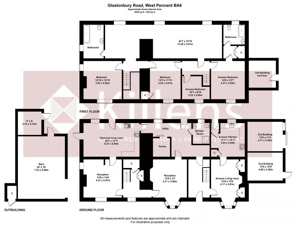 Floorplan for West Pennard, Glastonbury, Somerset