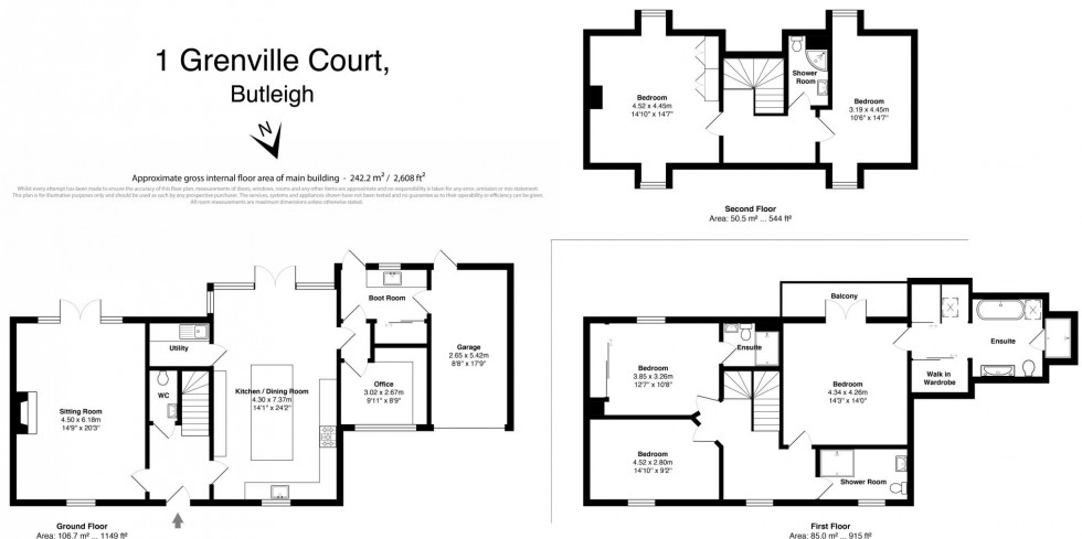 Floorplan for Butleigh, Glastonbury, Somerset