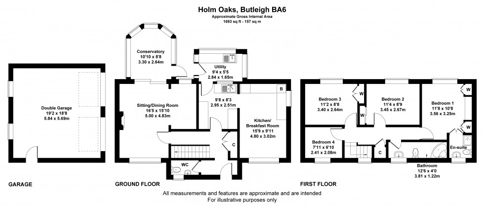 Floorplan for Butleigh, Glastonbury, Somerset
