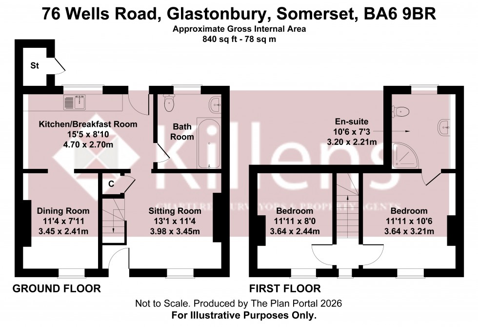 Floorplan for Glastonbury, Somerset