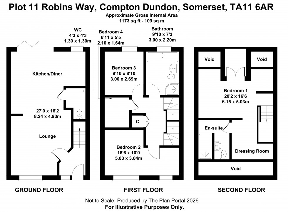 Floorplan for Compton Dundon, Somerset