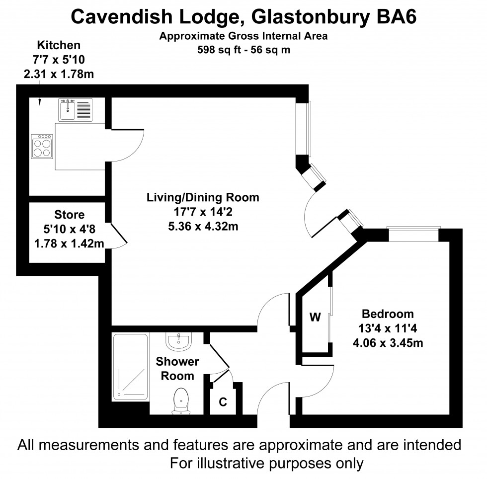 Floorplan for Glastonbury, Somerset