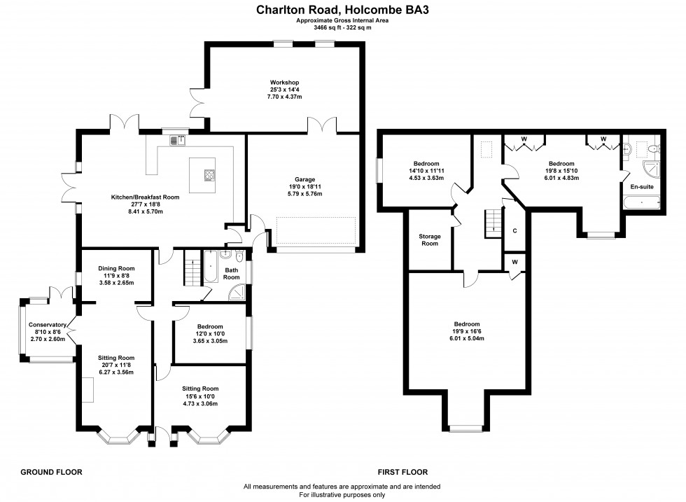 Floorplan for Holcombe, Radstock, Somerset