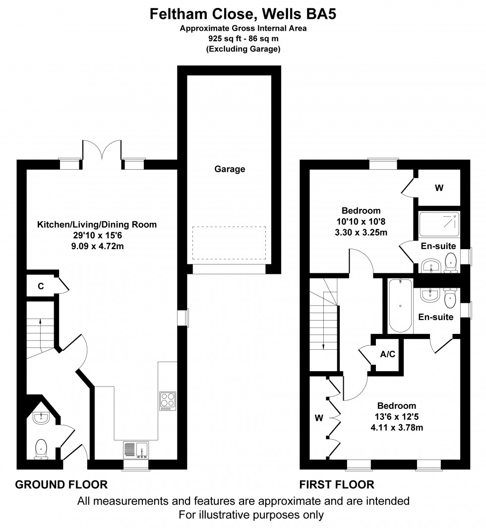 Floorplan for Wells, Somerset