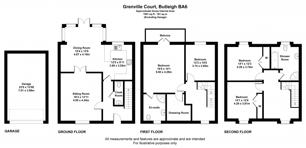 Floorplan for Butleigh, Glastonbury, Somerset