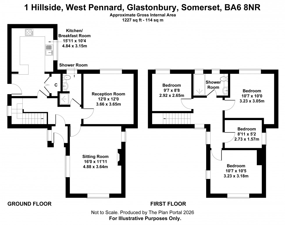 Floorplan for West Pennard, Glastonbury, Somerset
